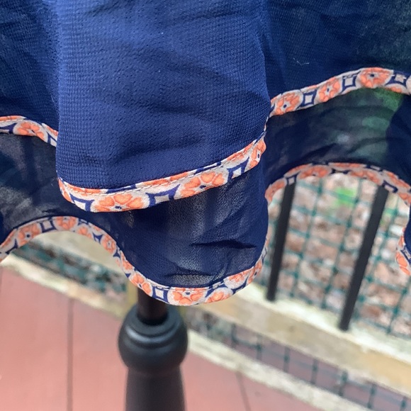 Anthropologie blue and white striped hi lo top. 446 - Picture 5 of 8